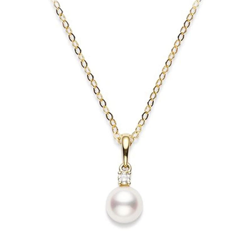 Mikimoto Cultured Pearl And Diamond Pendant Necklace